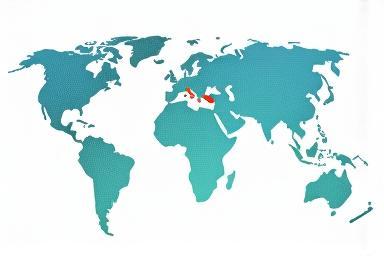 Abstract map showing global data points